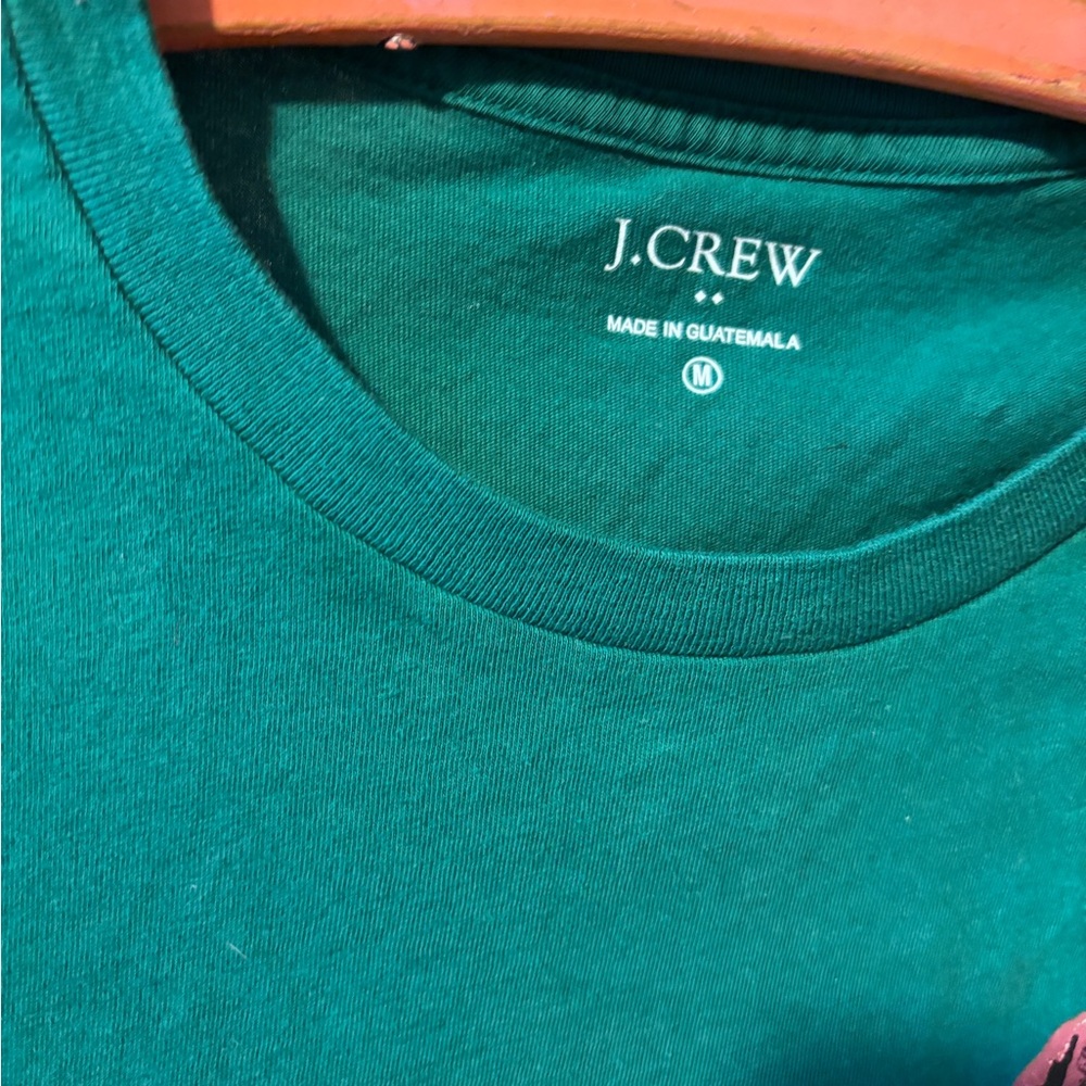 J. Crew green holiday tee with St. Bernard. - Picture 3 of 3